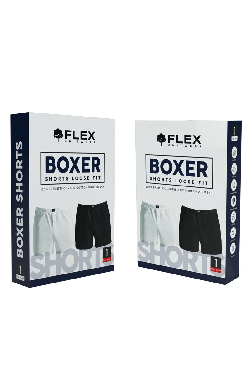 One Button Fly Pack Of 2 Boxer Shorts For Men (11697) 