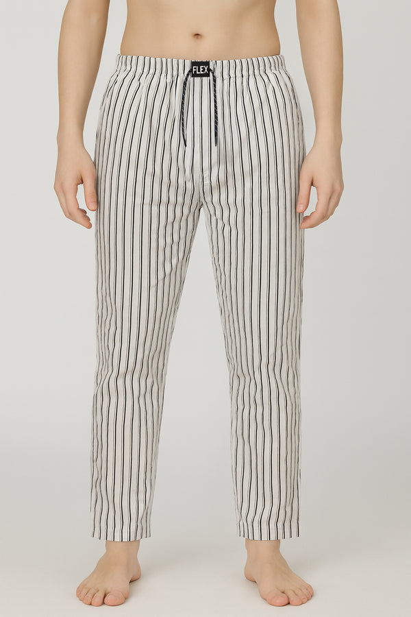 Elegance (Black Stripes on White) Woven Pajama