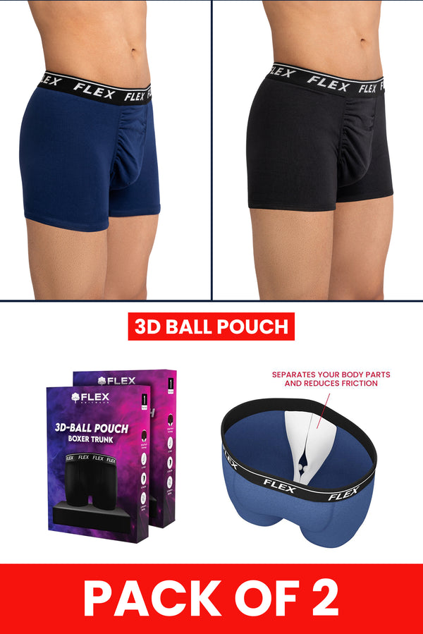 Pack of 2 3D Ball Pouch (Protector & Superstar) (Black/Navy Blue)