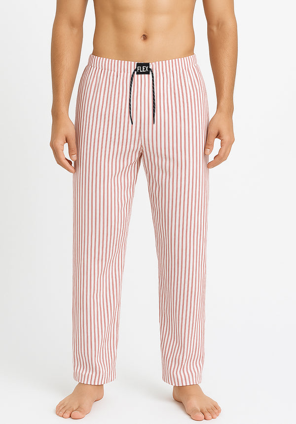 Alpha (Red Stripes on White) Woven Pajama